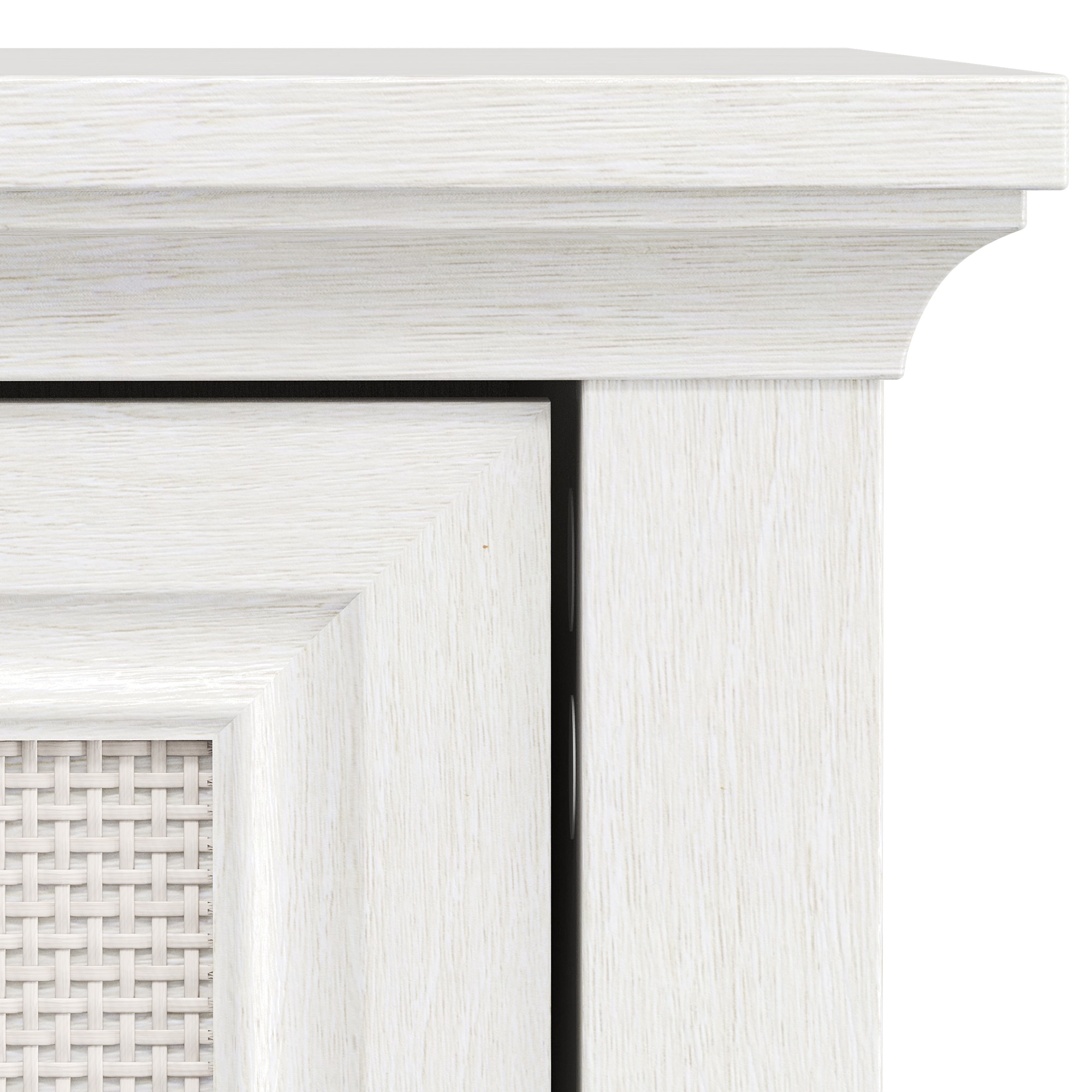 Kitchen Sideboard Cabinet With Rattan Doors And Storage Shelves_voghion.com